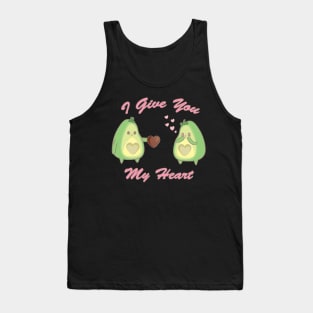 Avocado I Give You My Heart Valentine's Day Luv Tank Top